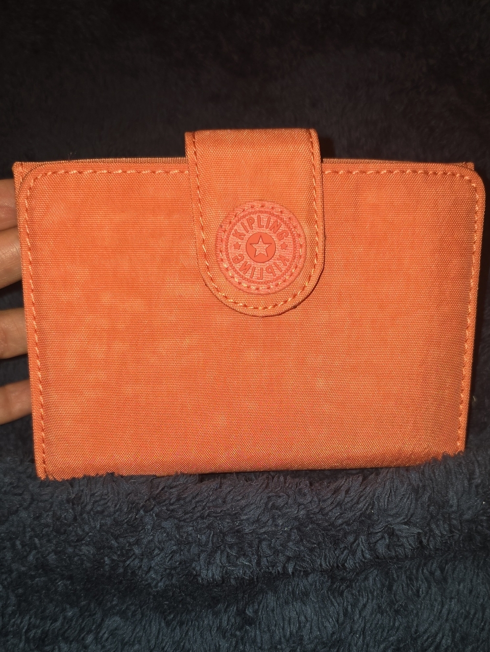 Kipling Coral-Orange Card & Key Holder Wallet